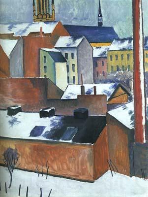 August Macke St Mary im Schnee Norge oil painting art